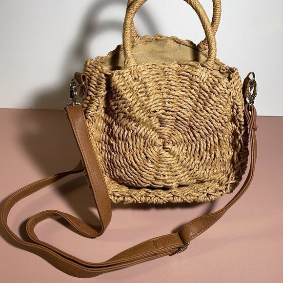 Woven Straw Circle Handbag Detachable Strap‎ - Picture 2 of 3